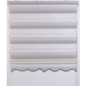 BBB MZ470 Pliseli Renk Geçişli Gri-Beyaz 140x200 Stor Zebra Perde