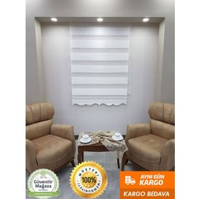 BBB MZ480-8605480593450 Pliseli Beyaz 140x260 cm Stor Zebra Perde