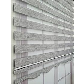 BBB MZ725-17 Simli Renk Geçişli Gri 130x200cm Stor Zebra Perde