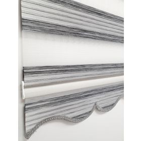 BBB MZ725 Simli Renk Geçişli Gri 190x200 Stor Zebra Perde