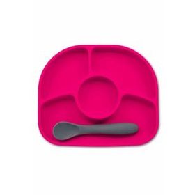Bblüv Yümi Pembe Silikon Mama Tabağı ve Kaşık Set