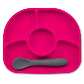 Bblüv Yümi Pembe Silikon Mama Tabağı ve Kaşık Set
