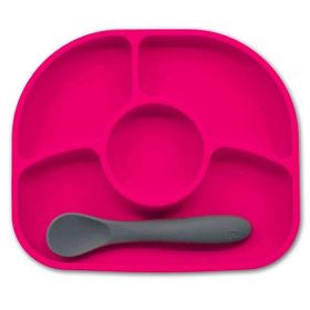 Bblüv Yümi Pembe Silikon Mama Tabağı ve Kaşık Set