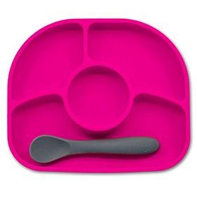 Bblüv Yümi Pembe Silikon Mama Tabağı ve Kaşık Set