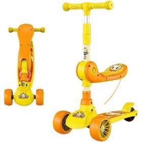 B&D Altın Sarısı Katlanabilir Oturmalı Denge Çocuk Scooter