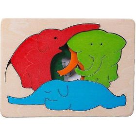 BDZ Mall Pembe Çocuk Oyuncak Hayvan Karikatür 3D Çok Katmanlı Bilmecenin Bebek Ahşap Oyuncaklar Çocuk Yaratıcı Puzzle