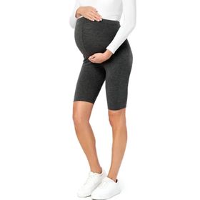 Be Mammy BE20-228 Pamuklu Kısa Koyu Melanj Kadın Hamile Taytı