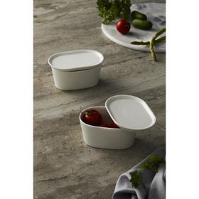 Be Original Pera 13 cm 2'li Oval Kapaklı Fırın & Saklama Kabı