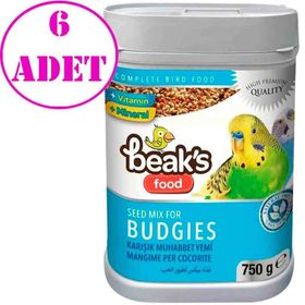 Beaks Karışık 6x750 gr Muhabbet Kuşu Yemi