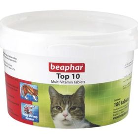 Beaphar 010907 Top 10 180 Tablet Kedi Multivitamin