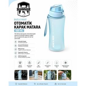 Bear & Dear MT0026 480 ml Buzlu Mavi Otomatik Kapak Matara