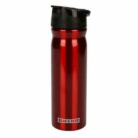 Bear Deer 500 ml Metalik Kırmızı Çelik Termos