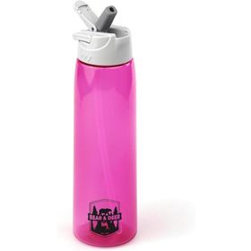 Bear Deer 750 ml MT0005 Tritan Oynar Tutacaklı Pembe Şeffaf Plastik Matara