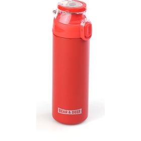 Bear Deer MT0033 450 ml Şeffaf Kapak Kırmızı Çelik Matara