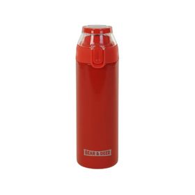 Bear Deer MT0033 450 ml Şeffaf Kapak Kırmızı Çelik Matara