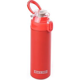 Bear Deer MT0033 450 ml Şeffaf Kapak Kırmızı Çelik Matara