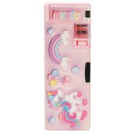 Bear&Deer BD-KCS233 Mor Unicorn Desenli Kalemtıraşlı Kalem Kutusu