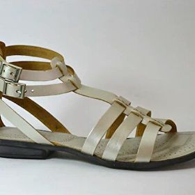 Beatrice Hakiki Deri Gri Gladyatör Kadın Sandalet