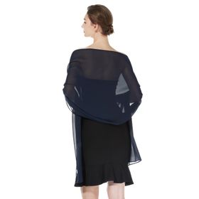 BEAUTELICATE Stola Mavi Midnight Blue Şifon Şık Omuz Kadın Şal