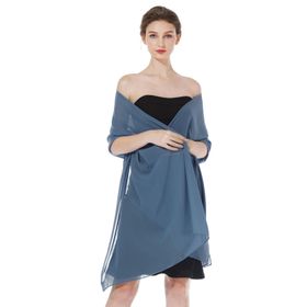 BEAUTELICATE Stola Slate Blue Şifon Şık Omuz Kadın Şal