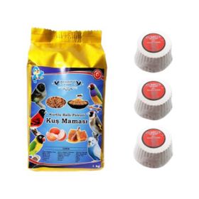 Beautiful Food 1 kg Kurtlu Kuş Maması ve 3 Adet Gaga Taşı