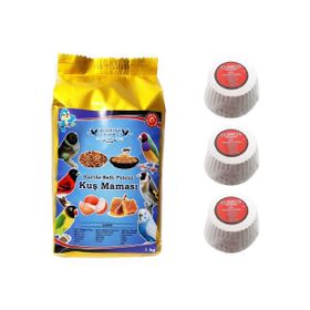 Beautiful Food 1 kg Kurtlu Kuş Maması ve 3 Adet Gaga Taşı