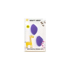 Beauty House Mor 2'li Mini Makyaj Sünger Seti
