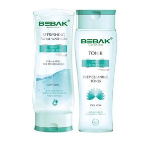 Bebak 200 ml Yağlı Ciltler İçin Yüz Temizleme Jeli + 200 ml Tonik