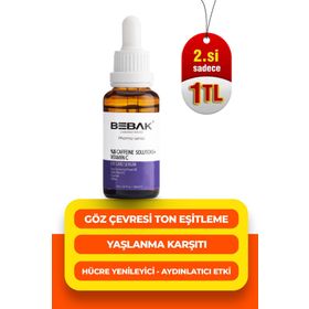 Bebak Pharma Kafein İçeren %5 Caffeine Solutions + Vitamin C 30 ml Göz Çevresi Bakım Serumu