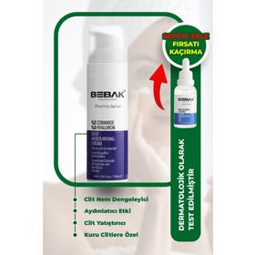 Bebak Pharma Kuru ve Atopiye Eğilimli Ciltler İçin %2 Ceramide %3 Hyaluron 30 ml Yoğun Nemlendirici Krem