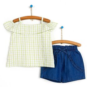 Bebbek Summer Princess Kız Bebek Açık Yeşil Bluz Şort