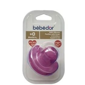 Bebedor 0 Damaklı Kapaklı Soft Mor Silikon Emzik