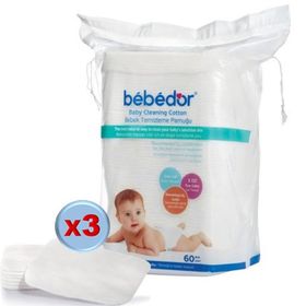 Bebedor 180 Adet 3x60 Bebek Temizleme Pamuğu