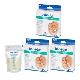 Bebedor 20'li 3 Paket Anne Sütü Saklama Poşeti