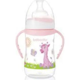 Bebedor 250 ml Pembe Geniş Ağızlı Kulplu PP Biberon
