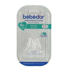Bebedor 303 Silikon Damaklı Hızlı Akış 6+ Ay Biberon Emziği
