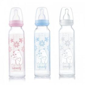 Bebedor 41302 Orta Akış Isıcam 250 ml Mavi Karma Renk Biberon