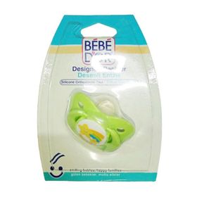 Bebedor 6+ Ay Desenli Yeşil Ortası Saı Desenli Silikon Damaklı Uçlu Emzik