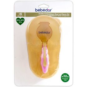 Bebedor 6+ Ay Sarı 2 Bölmeli Tabak ve Kaşık Seti