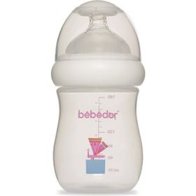 Bebedor 97322 Pembe Desenli Geniş Ağızlı 180 ml PP Biberon