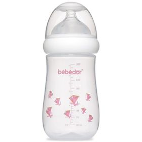 Bebedor 98322 Pembe Desenli Geniş Ağızlı 260 ml PP Biberon