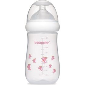 Bebedor 98322 Pembe Desenli Geniş Ağızlı 260 ml PP Biberon
