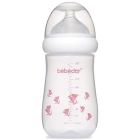 Bebedor 98322 Pembe Desenli Geniş Ağızlı 260 ml PP Biberon