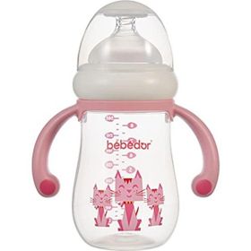 Bebedor 99322 240 ml Pembe Geniş Ağızlı Kulplu PP Biberon