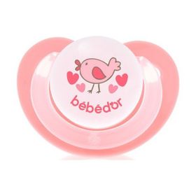 Bebedor B-142 Pembe Retro Yassı Uç Silikon Emzik 6-18 Ay Emzik