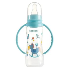 Bebedor Desenli Kulplu Kolay Kavrama 3+Ay 250 ml Yeşil Biberon