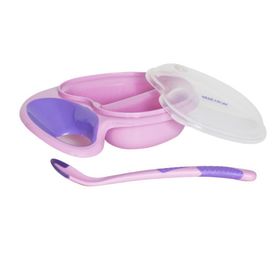 BEBEDOR KOLAY KAVRAMA TABAK VE KAŞIK - PEMBE