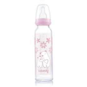 Bebedor Pembe 250 ml Isıya Dayanıklı Cam Bİberon