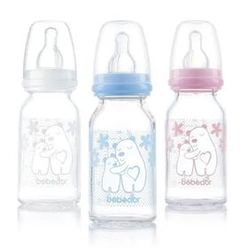 Bebedor Silikon Emzikli Isıya Dayanıklı 125 ml 0+ Ay Cam Renkli Biberon