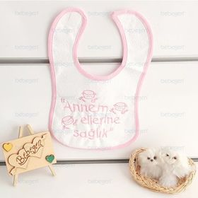 Bebegen Annem Ellerine Sağlık Su Geçirmez Pembe Bebek Önlük